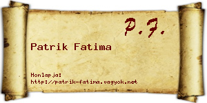 Patrik Fatima névjegykártya